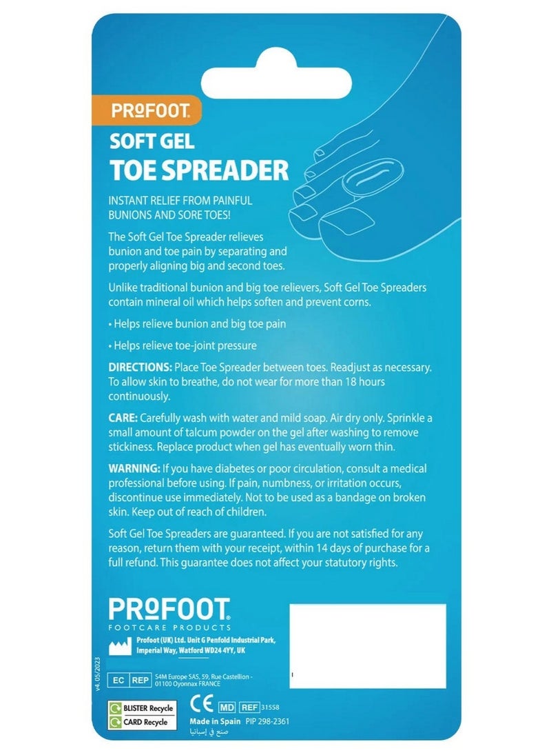 ProFoot Softgel Toe Spreader Instant Relief From Painful Bunions & Helps To Align Toes - Image 3